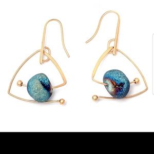 Geometric Turquoise Drop Earrings